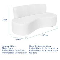 Sofá Curvo 2 Lugares Amsterdã 140cm Suede Cor Branco - 2