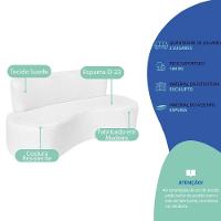 Sofá Curvo 2 Lugares Amsterdã 140cm Suede Cor Branco - 3