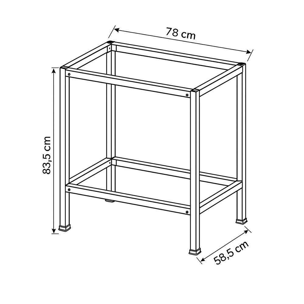Pedestal Para Forno Supermaxx 84 Litros Aço Clarice Preto Fosco - 2