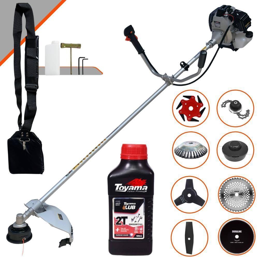 Roçadeira Tbc43h 1,7hp 43cc + 6 Facas + Escova + Óleo Toyama - 1
