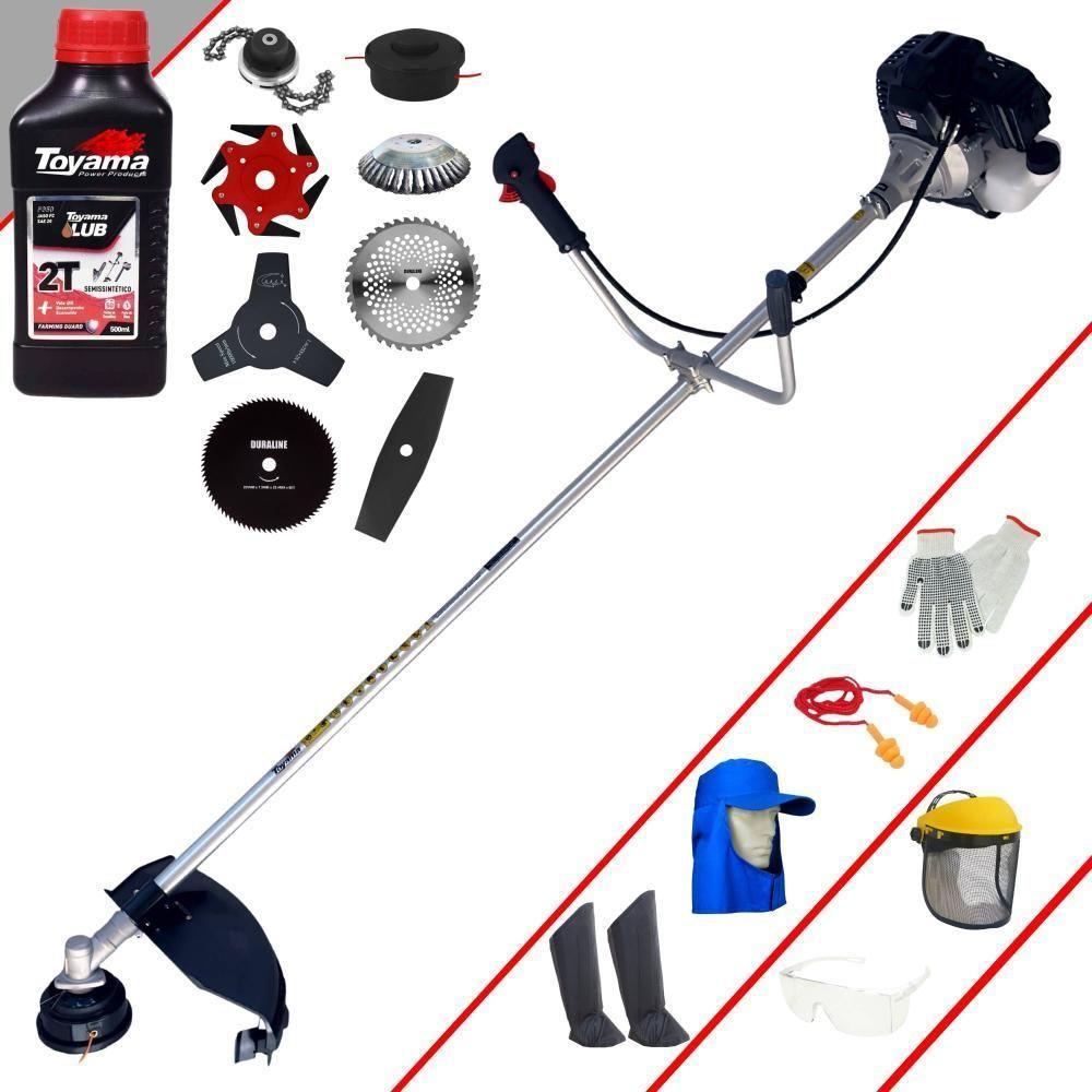 Roçadeira Rt43lb25a + 6 Facas + Escova + Epi + óleo Toyama - 1