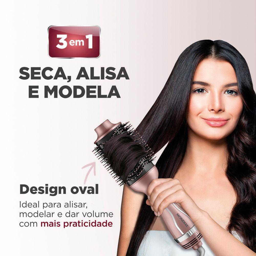 Escova Secadora Mondial Cerdas Duplas 1300w Es-02-bi Golden Rose Bivolt - 5