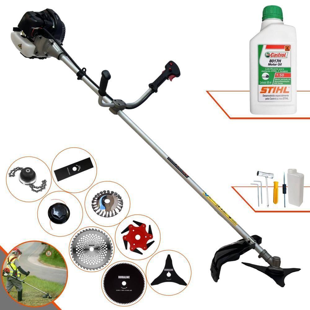 Podador De Grama Anmax Cg430b 43cc 1,7hp 8 Em 1 + Óleo Stihl - 1