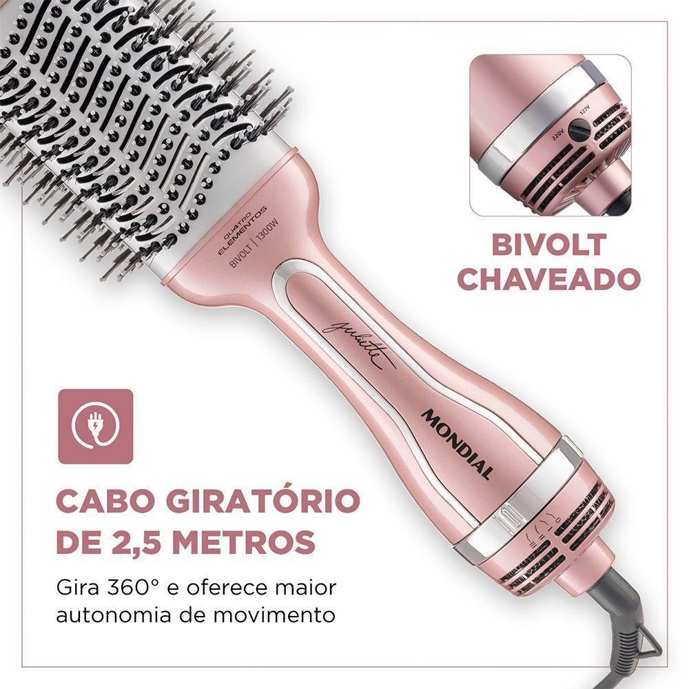 Escova Secadora Mondial By Juliette 3 Em 1 1300w Es-ju-01 Golden Rose Bivolt - 2