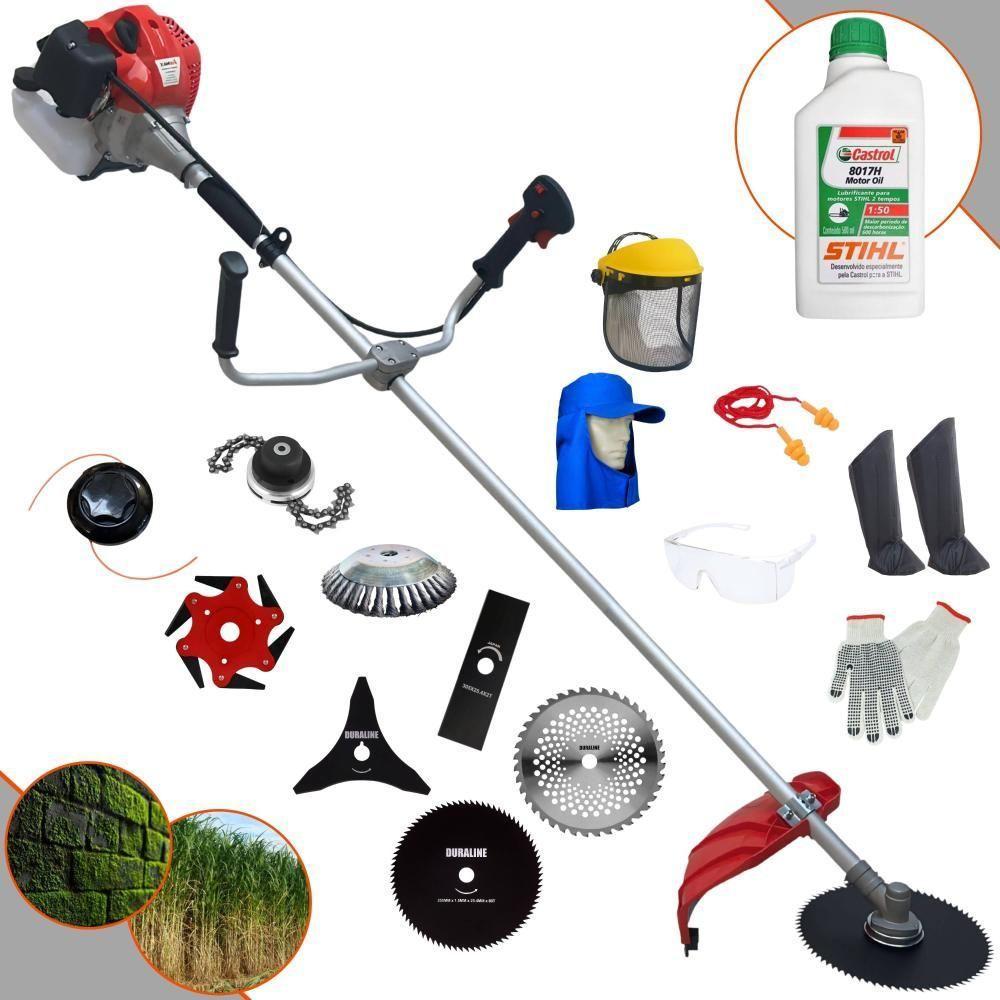 Roçadeira Cg430p Anmax + 6 Facas + Escova + Epi + Óleo Stihl - 1