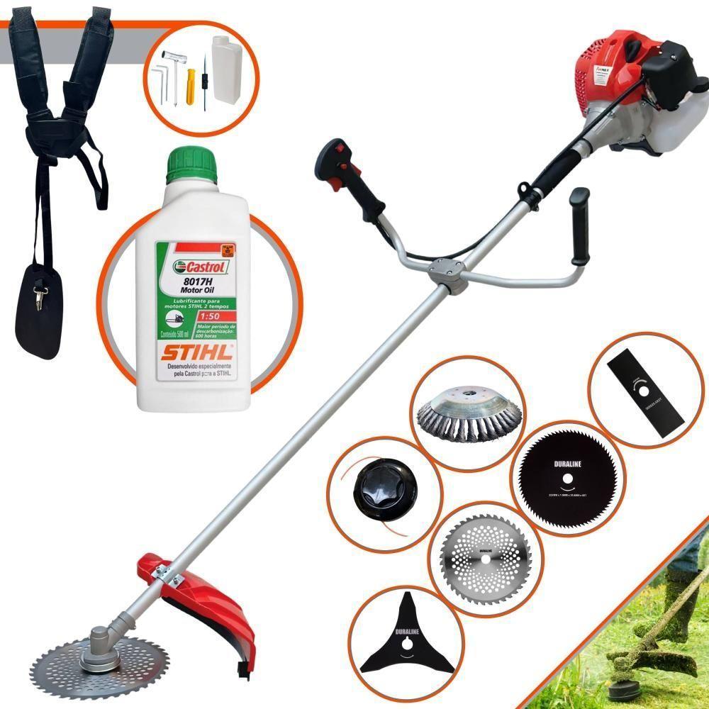 Roçadeira Cg430p + Faca 2p 3p 40d 80d + Escova + Óleo Stihl - 1