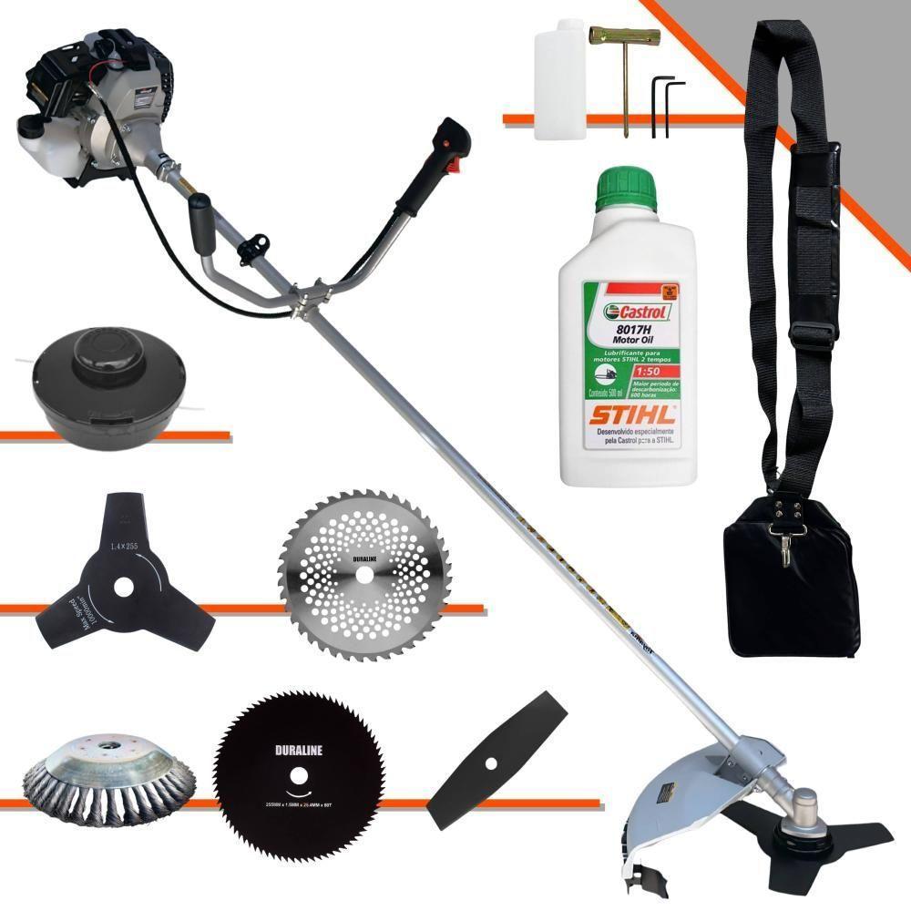 Roçadeira Tbc43h + Faca 2p 3p 40d 80d + Escova + Óleo Stihl - 1