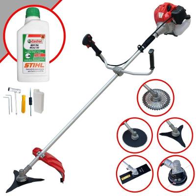 Roçadeira Cg430p-tb 43cc + Óleo Stihl + 4 Lâminas De Corte