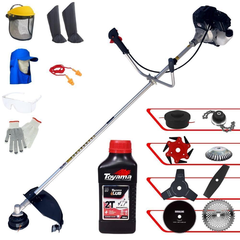 Roçadeira Toyama 43cc + 6 Facas + Escova + Epi + óleo Toyama - 1
