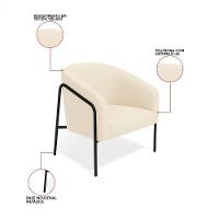 Poltrona Sala Industrial Alta Preto Kit 2 Stella Veludo D03 - D'rossi Cor Bege - 3