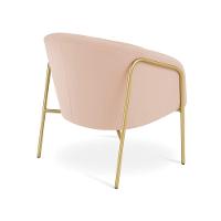 Poltrona Sala Industrial Alta Dourado Stella Veludo D03 - D'rossi Cor Rose - 6
