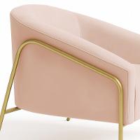 Poltrona Sala Industrial Alta Dourado Stella Veludo D03 - D'rossi Cor Rose - 7