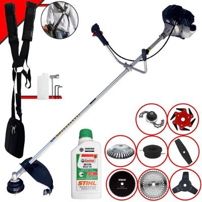 Roçadeira Toyama Rt43lb25a + 6 Facas + Escova + óleo Stihl