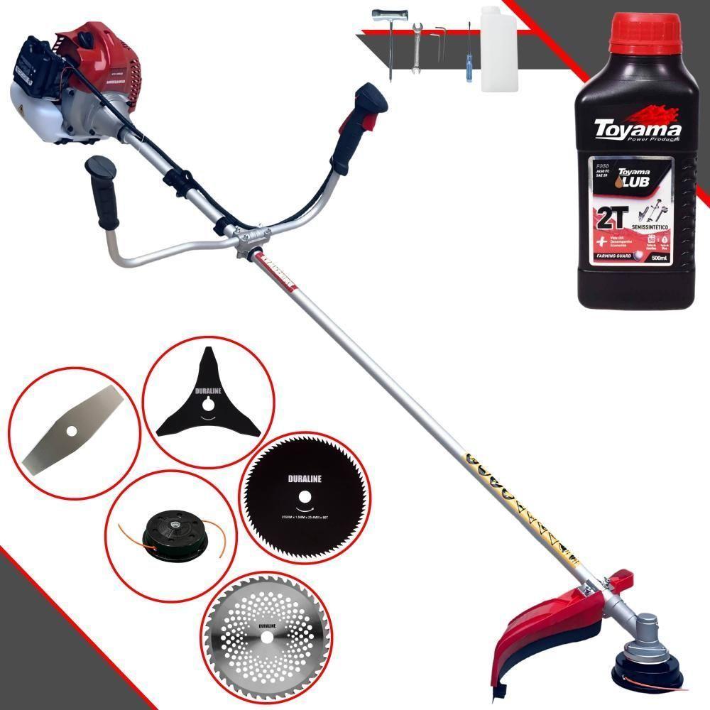 Roçadeira Bcj521 2,5hp 52cc + 6 Facas + Escova + Óleo Toyama - 1