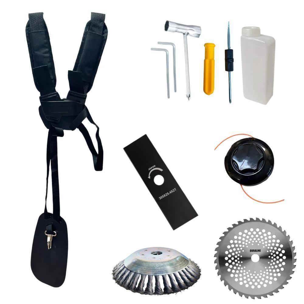 Roçadeira Anmax Cg430p 2hp 43cc + Faca 40d + Escova De Aço - 7