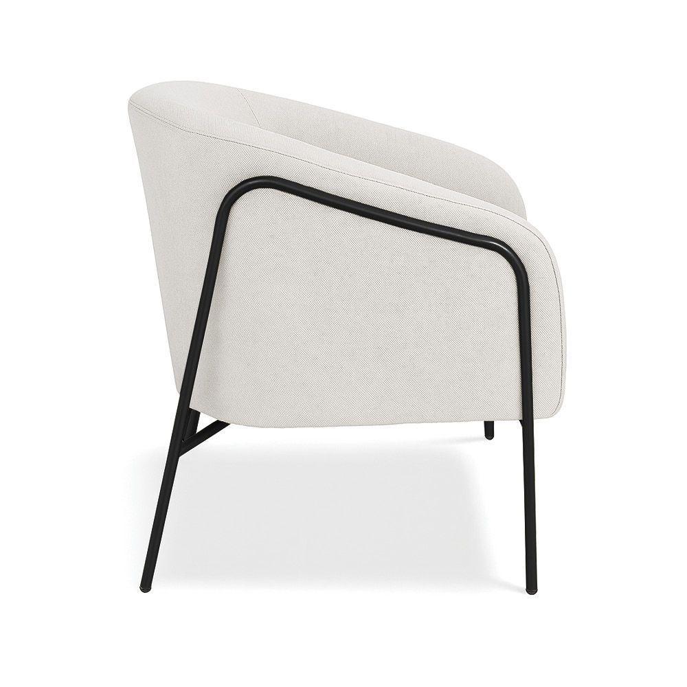 Poltrona Sala Industrial Alta Preto Stella Linho D03 - D'rossi Cor Cinza - 5