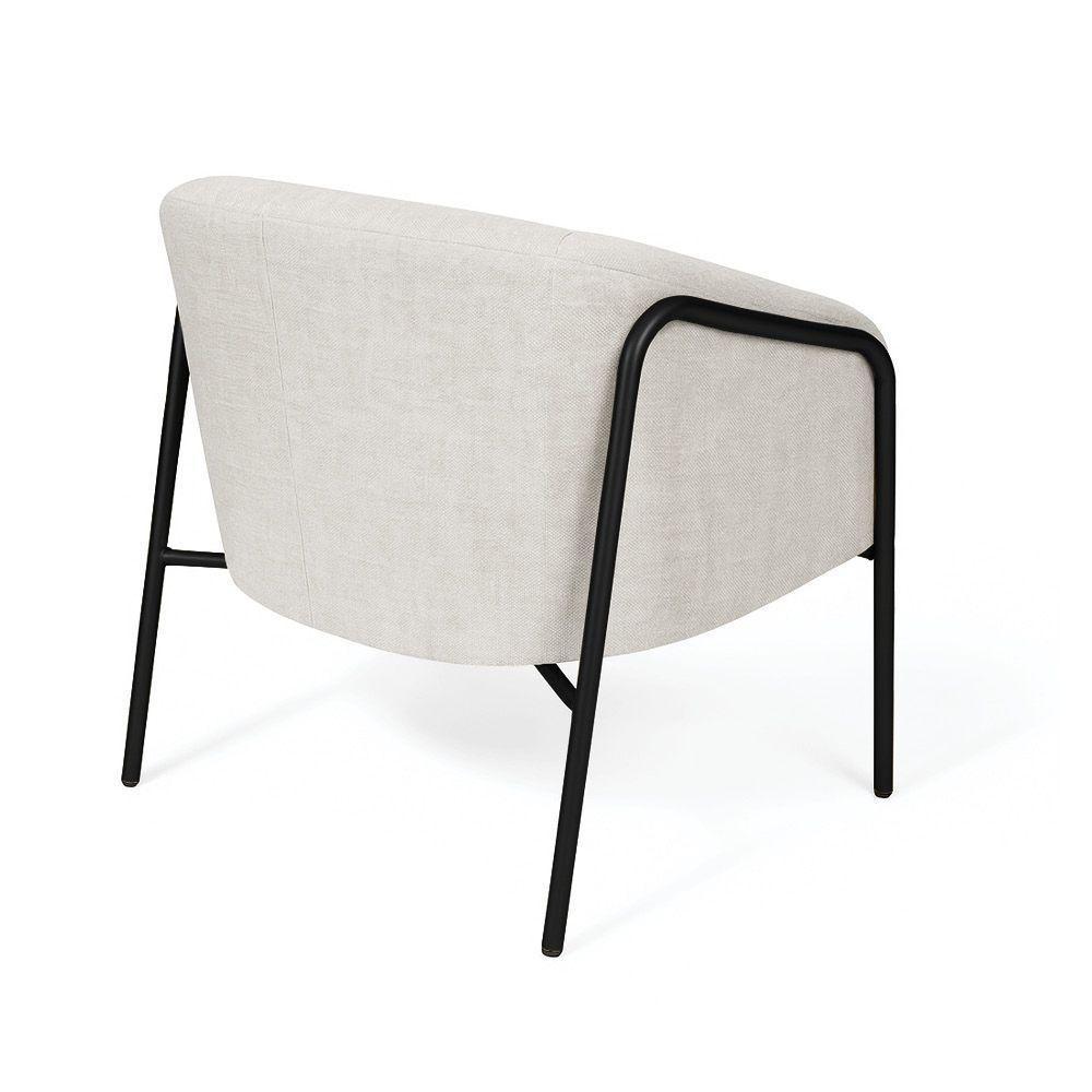 Poltrona Sala Industrial Alta Preto Stella Linho D03 - D'rossi Cor Cinza - 6