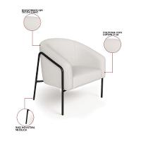 Poltrona Sala Industrial Alta Preto Stella Linho D03 - D'rossi Cor Cinza - 3