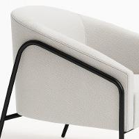 Poltrona Sala Industrial Alta Preto Stella Linho D03 - D'rossi Cor Cinza - 7