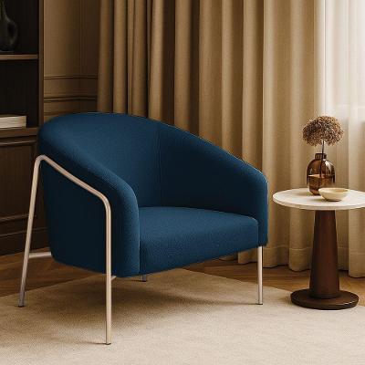 Poltrona Sala Industrial Alta Champanhe Stella Bouclê Azul M D03 - D'rossi