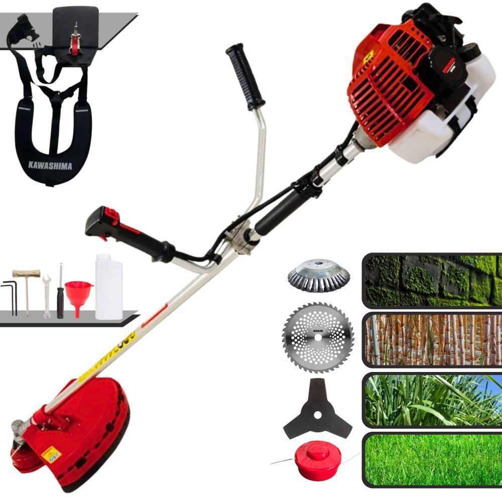 Roçadeira Kawashima Kw43l 43cc + Faca 40d + Escova De Aço - 1