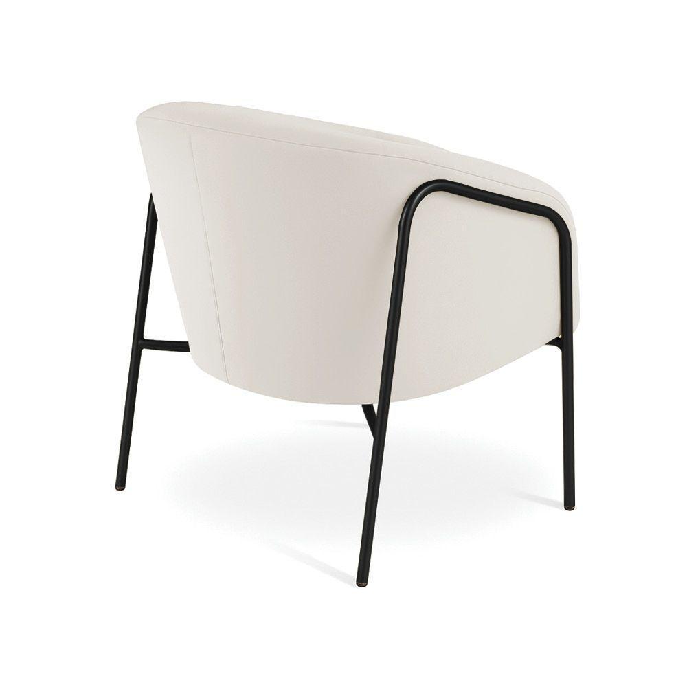 Poltrona Sala Industrial Alta Preto Stella Veludo D03 - D'rossi Cor Cinza - 3