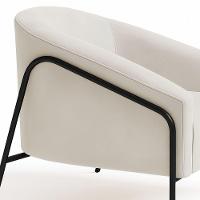 Poltrona Sala Industrial Alta Preto Stella Veludo D03 - D'rossi Cor Cinza - 2