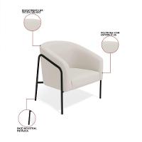 Poltrona Sala Industrial Alta Preto Stella Veludo D03 - D'rossi Cor Cinza