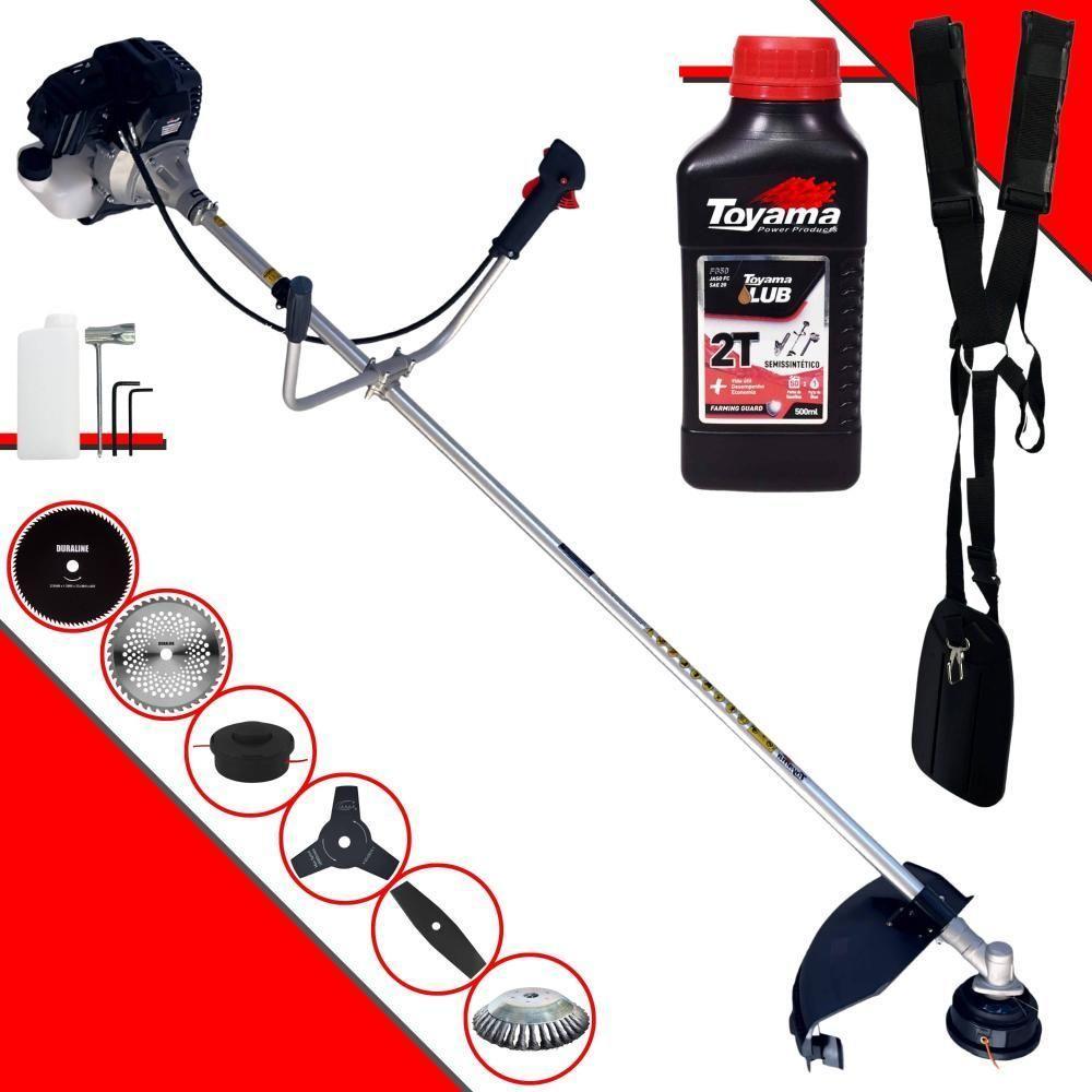Roçadeira Toyama + Faca 2p 3p 40d 80d + Escova + óleo Toyama - 1