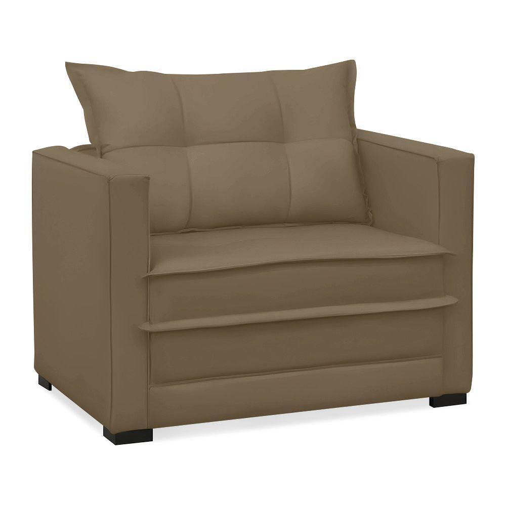 Poltrona Cama Retrátil Solteiro Milenni Veludo Marrom Rato B03 - D'rossi - 5