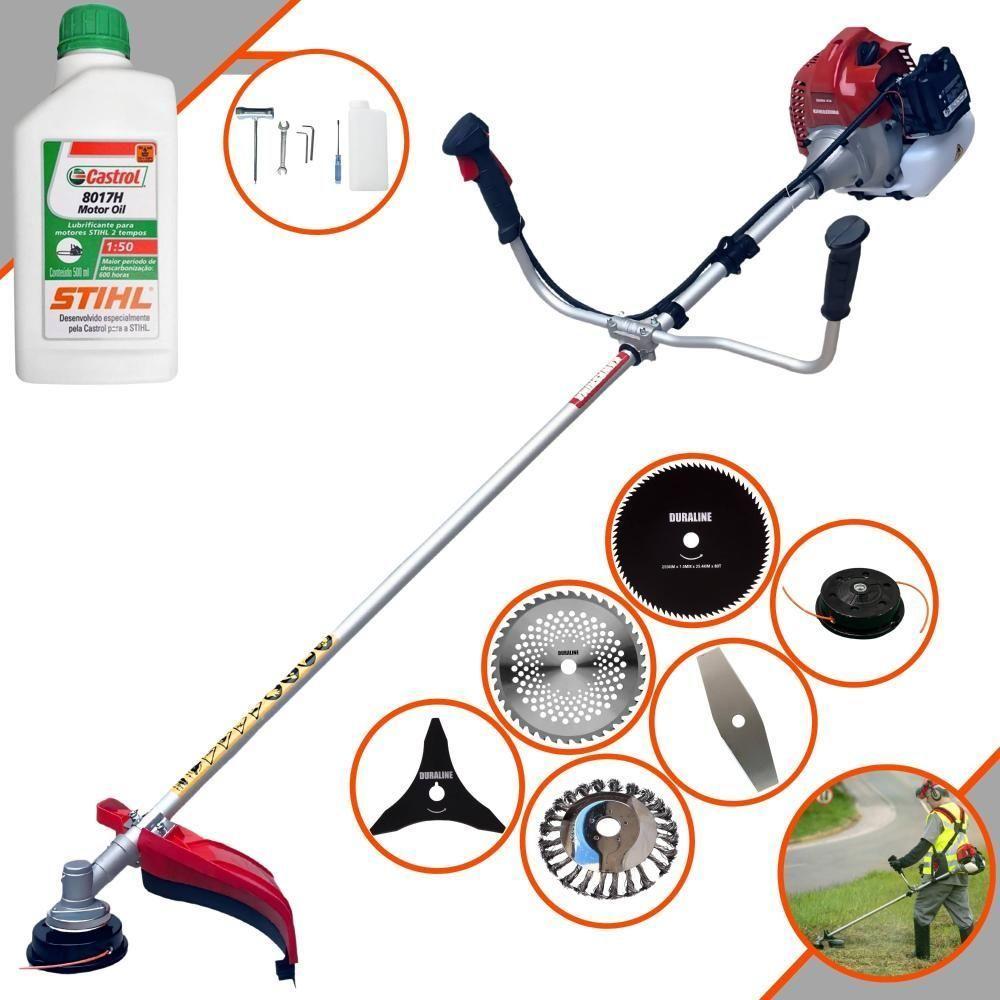 Roçadeira Bcj521l + Faca 2p 3p 40d 80d + Escova + Óleo Stihl - 1