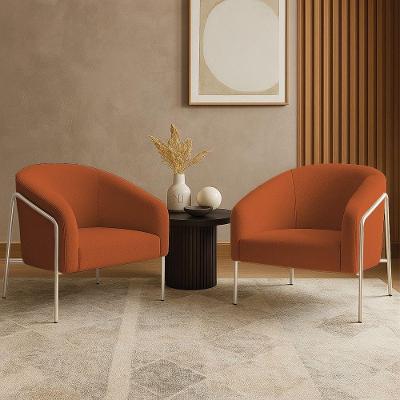 Poltrona Sala Industrial Alta Champanhe Kit 2 Stella Bouclê D03 - D'rossi Cor Terra