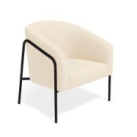 Poltrona Sala Industrial Alta Preto Stella Veludo D03 - D'rossi Cor Bege - 2