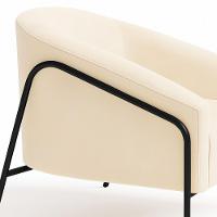 Poltrona Sala Industrial Alta Preto Stella Veludo D03 - D'rossi Cor Bege - 7