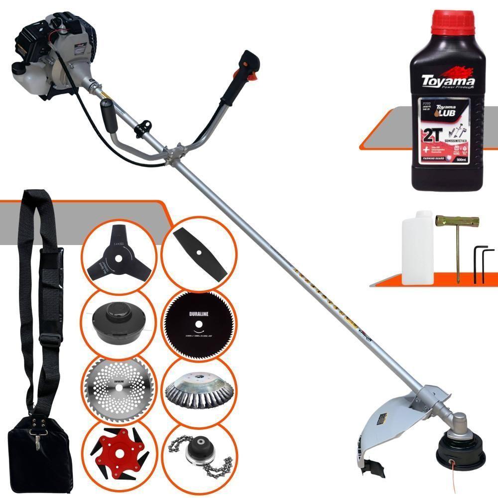 Roçadeira Tbc43h 43cc + 6 Facas + Escova + Óleo Toyama 2t - 1