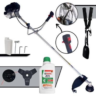 Roçadeira Toyama 43cc Com Carretel + Faca 3p + Óleo Stihl 2t