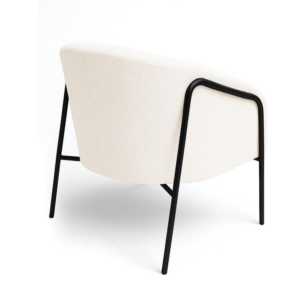 Poltrona Sala Industrial Alta Preto Stella Bouclê Off White D03 - D'rossi - 6