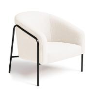 Poltrona Sala Industrial Alta Preto Stella Bouclê Off White D03 - D'rossi - 2