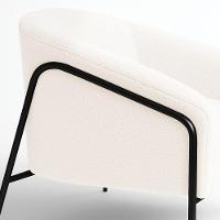 Poltrona Sala Industrial Alta Preto Stella Bouclê Off White D03 - D'rossi - 7