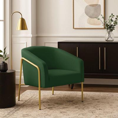 Poltrona Sala Industrial Alta Stella Veludo D03 Verde Dourado D'Rossi