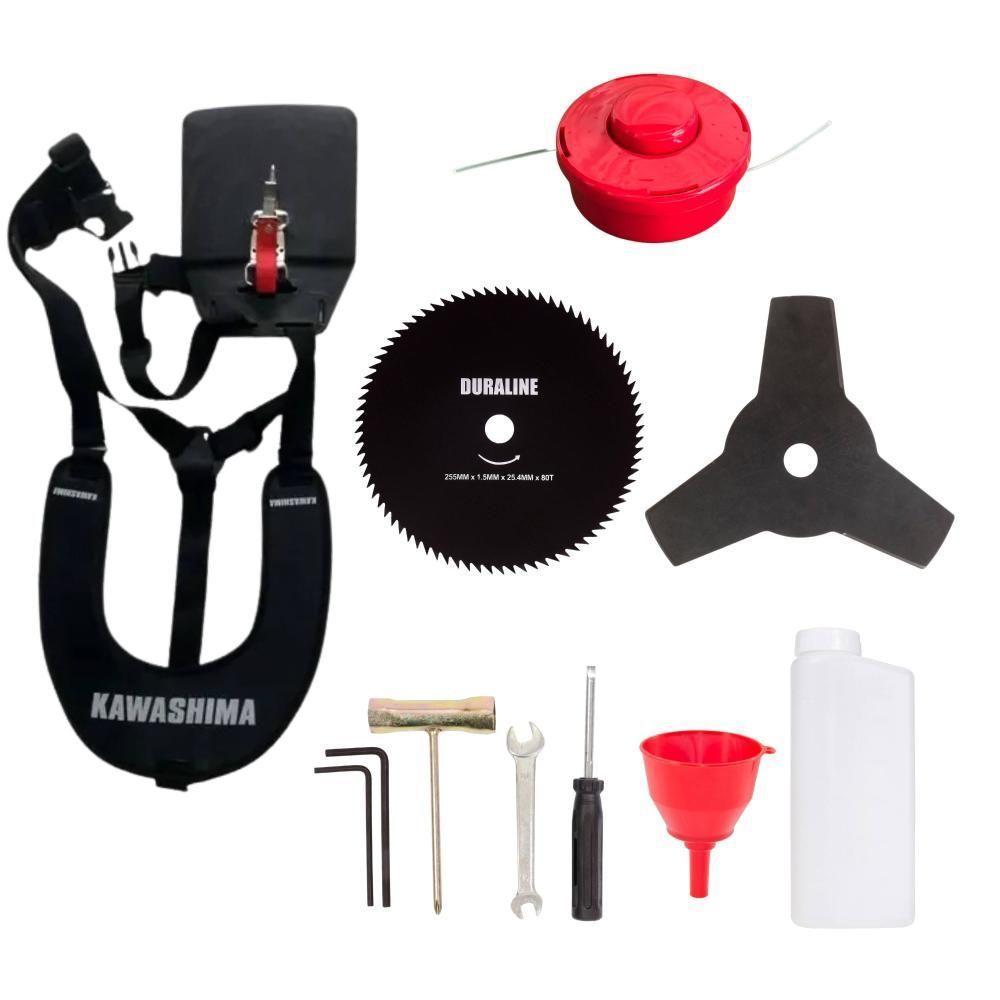 Roçadeira Gasolina Kawashima Kw43-l + Faca 80 Dentes Extra - 3