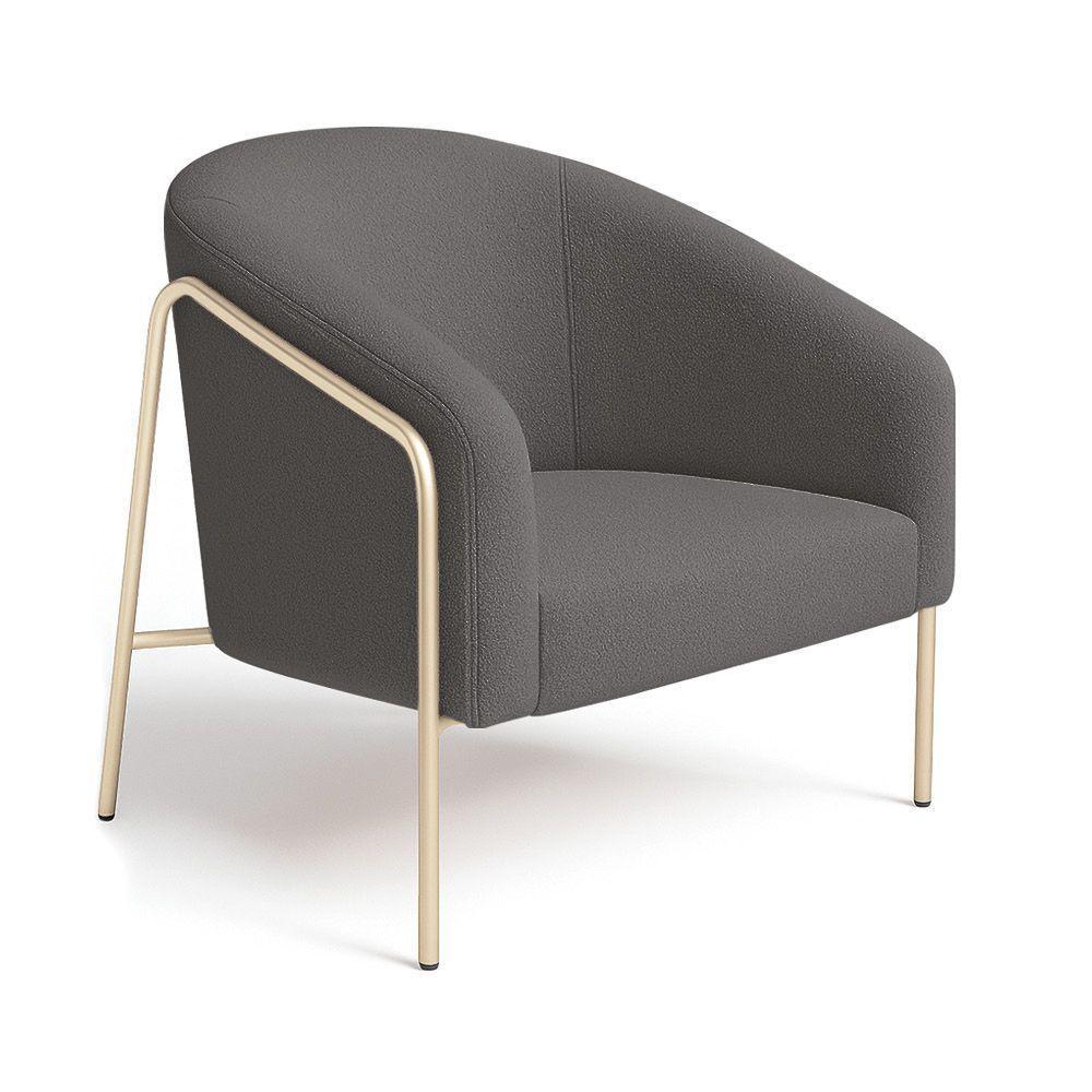 Poltrona Sala Industrial Alta Champanhe Stella Bouclê D03 - D'rossi Cor Grafite - 2