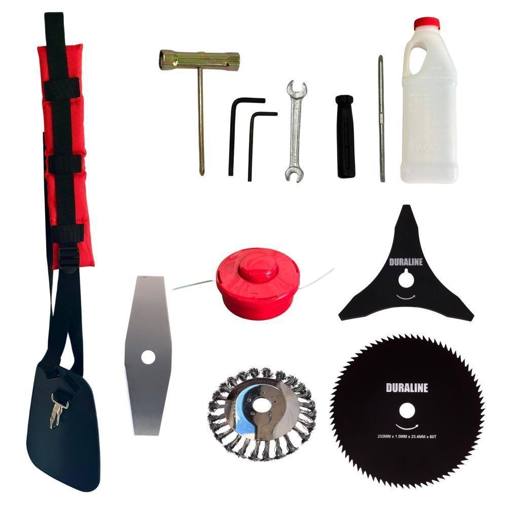 Roçadeira Kawashima Bcj620l 62cc + Facas 3p 80d E Escova - 7