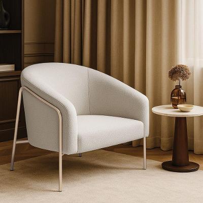 Poltrona Sala Industrial Alta Champanhe Stella Bouclê Cinza D03 - D'rossi