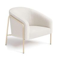 Poltrona Sala Industrial Alta Champanhe Stella Bouclê Cinza D03 - D'rossi - 2