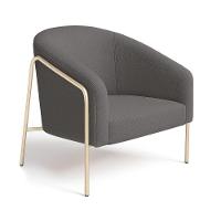 Poltrona Sala Industrial Alta Champanhe Kit 2 Stella Bouclê Grafite D03 - D'rossi - 5