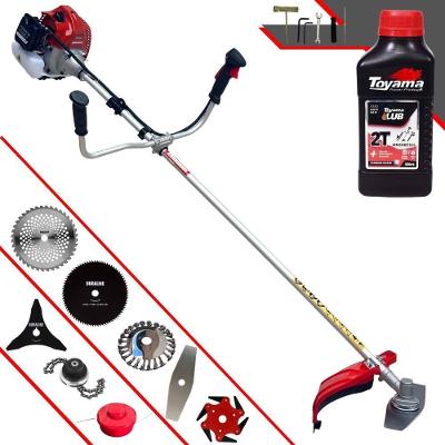 Roçadeira Bcj620l 62cc + 6 Facas + Escova + Óleo Toyama 2t