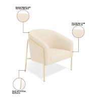 Poltrona Sala Industrial Alta Champanhe Stella Veludo D03 - D'rossi Cor Bege - 3