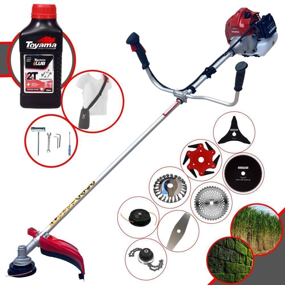 Roçadeira Bcj521 2,5hp 52cc + 6 Facas + Escova + Óleo Toyama - 1