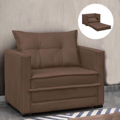 Poltrona Cama Retrátil Solteiro Milenni Veludo Marrom B03 - D'rossi